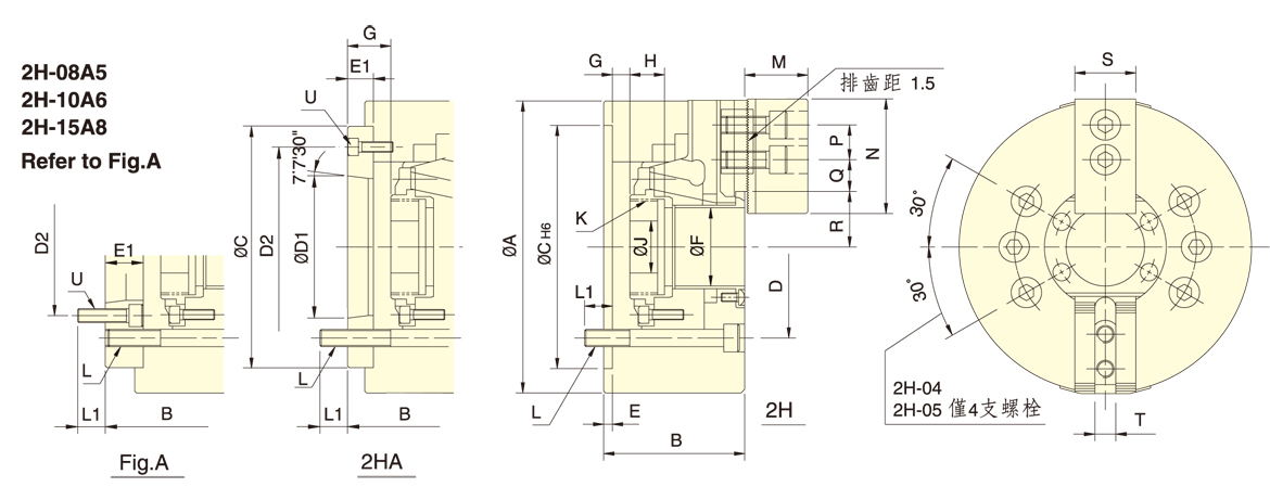 台湾佳贺autogrip两爪中空卡盘2H-2H-A