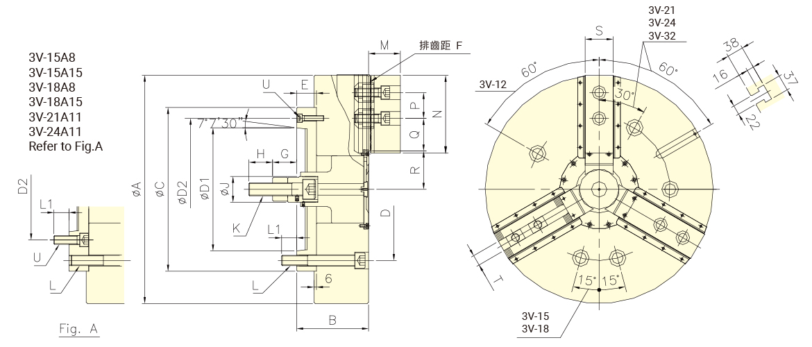 台湾佳贺autogrip立车专用卡盘3V-A