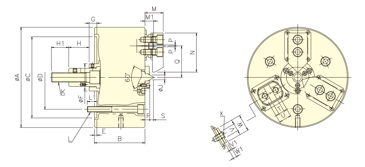台湾佳贺autogrip三爪摆动补偿型卡盘3R
