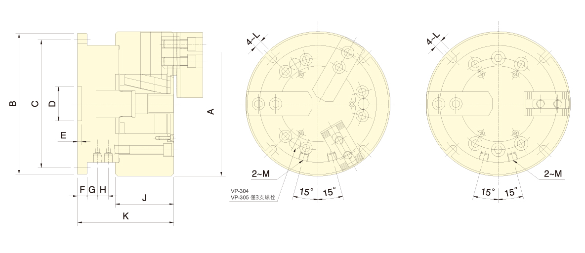 台湾佳贺autogrip中实立置式二/三爪夹头VP