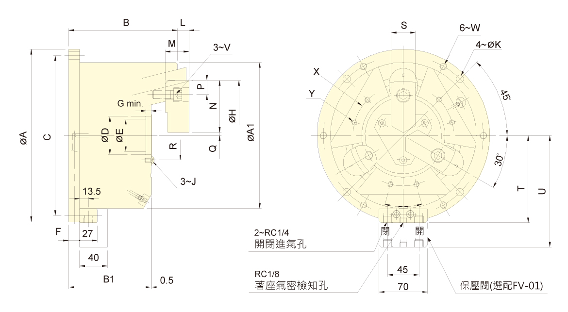 台湾佳贺autogrip立置式爪背托后拉夹头SU
