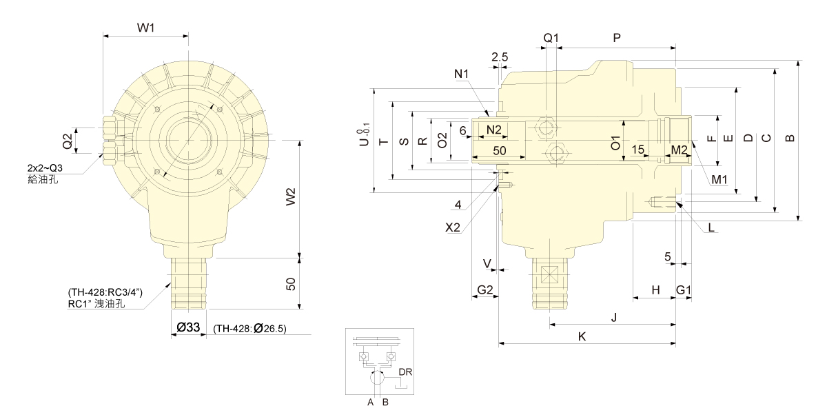 台湾佳贺autogrip中空回转油压缸TH