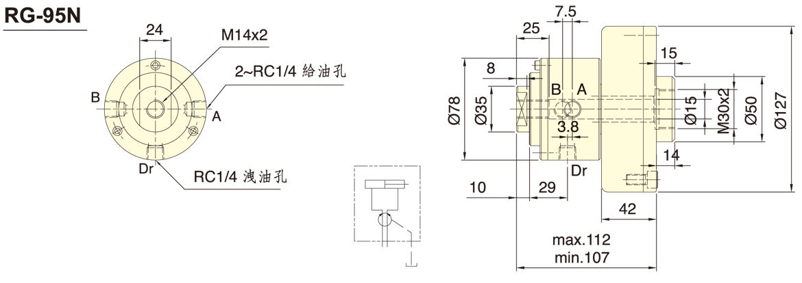 台湾佳贺autogrip齿轮机专用回转油压缸RG