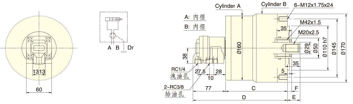 台湾佳贺autogrip双杆式回转油压缸RD-N