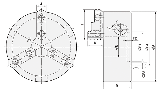 台湾亿川autostrong强力型三爪连动直装卡盘KD