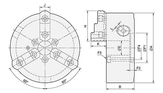 台湾亿川autostrong强力型三爪连动直装卡盘KA