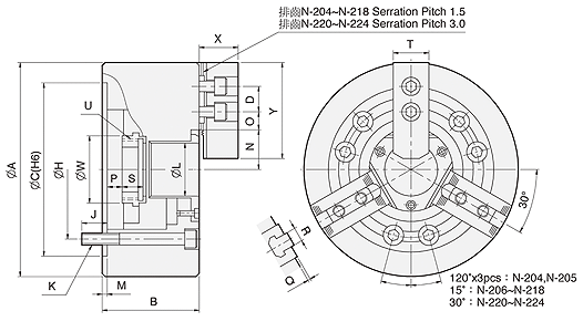 台湾亿川autostrong三爪中空油压卡盘N-200A