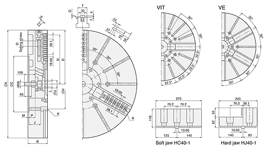 台湾亿川autostrong大型中实油压卡盘V(40＂-79＂)