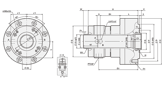 台湾亿川autostrong高速精短型中空回转油压缸MM 台湾亿川autostrong高速精短型中空回转油压缸MM