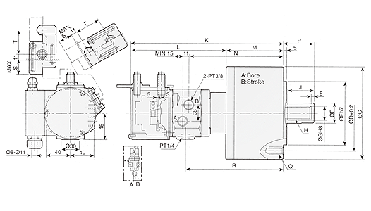 台湾亿川autostrong中实回转油压缸MS-C