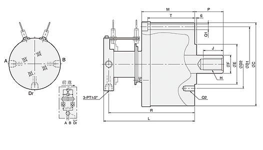 台湾亿川autostrong中实超短型回转油压缸MR