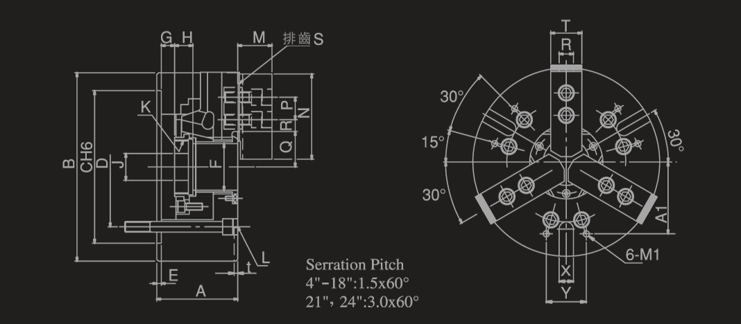 台湾通福tonfou三爪中空油压卡盘TF3B