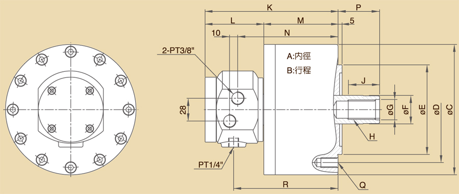 台湾千岛chandox中实回转油缸L