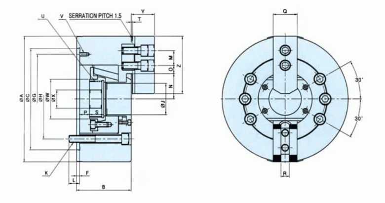 韩国瑞岩seoam两爪中空卡盘CAHT 韩国瑞岩seoam两爪中空卡盘CAHT