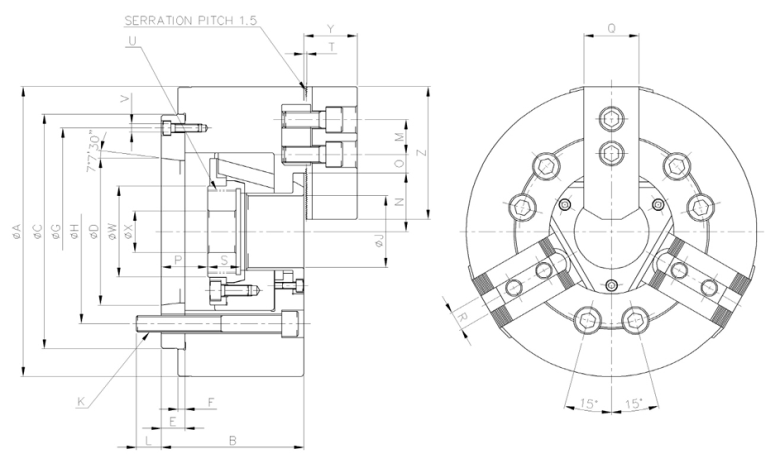 韩国瑞岩seoam三爪中空卡盘CGHA 韩国瑞岩seoam三爪中空卡盘CGHA