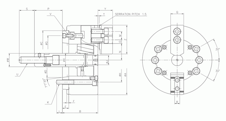 韩国瑞岩seoam两爪中实卡盘CASTA