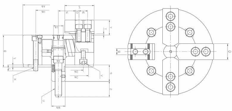 韩国瑞岩seoam四爪中实卡盘CASF 韩国瑞岩seoam四爪中实卡盘CASF