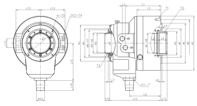 韩国瑞岩seoam中空回转油缸YAH