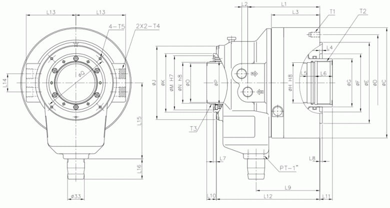 韩国瑞岩seoam中空回转油缸YGHL