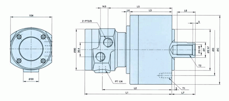 韩国瑞岩seoam中实回转油缸YAS 韩国瑞岩seoam中实回转油缸YAS