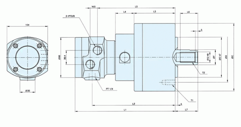 韩国瑞岩seoam中实回转油缸YASC