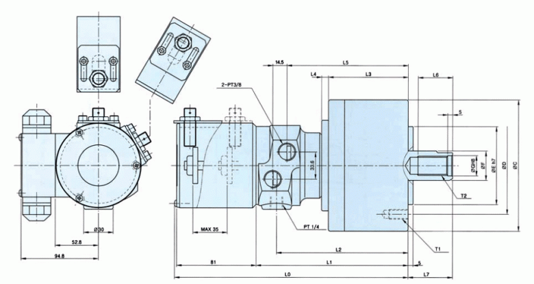 韩国瑞岩seoam中实回转油缸YASP 韩国瑞岩seoam中实回转油缸YASP