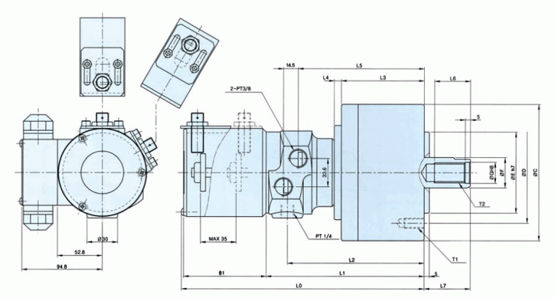韩国瑞岩seoam中实回转油缸YAST 韩国瑞岩seoam中实回转油缸YAST
