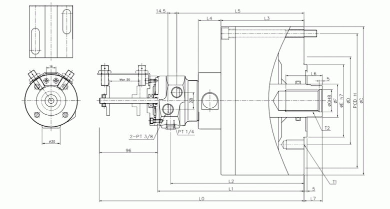 韩国瑞岩seoam中实回转油缸YAST-S