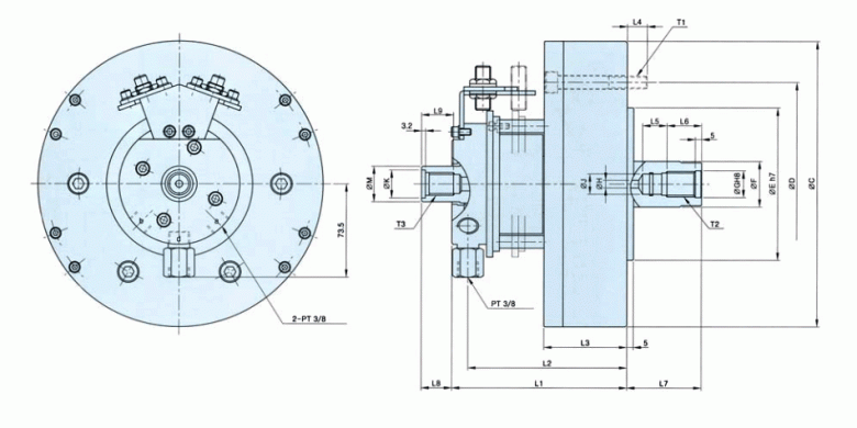 韩国瑞岩seoam中实回转油缸YMS