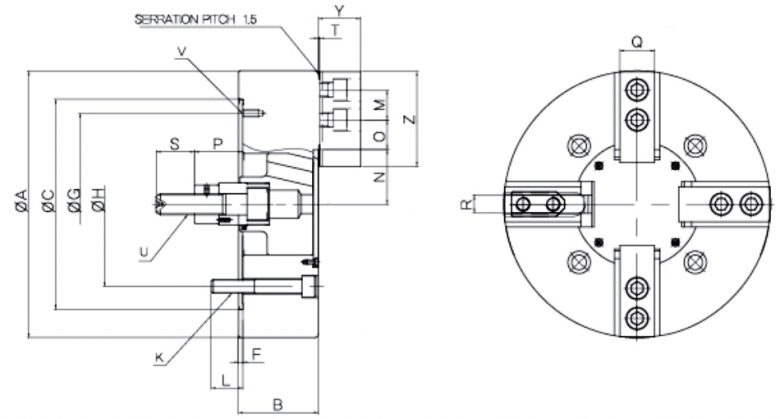 韩国瑞岩seoam三爪中实卡盘CASF 韩国瑞岩seoam三爪中实卡盘CASF