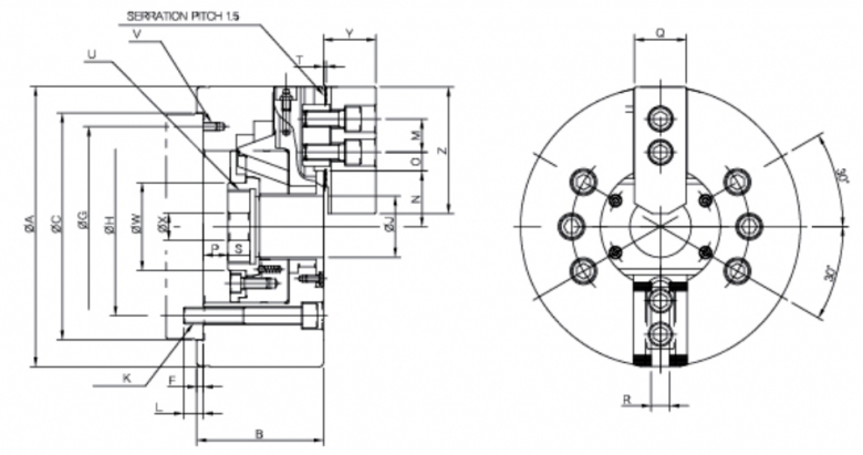韩国瑞岩seoam两爪中实卡盘CAHTL 韩国瑞岩seoam两爪中实卡盘CAHTL