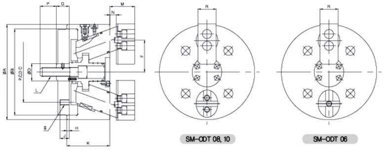 韩国瑞岩seoam外径用两爪斜拉卡盘SM-ODT