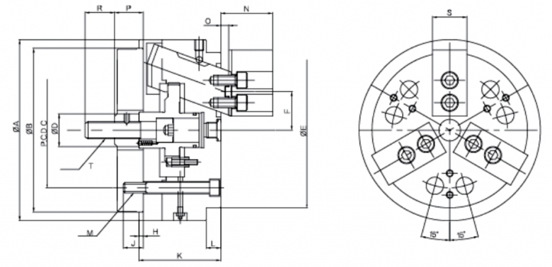 韩国瑞岩seoam外径用三爪斜拉卡盘SM-IDD 韩国瑞岩seoam外径用三爪斜拉卡盘SM-IDD