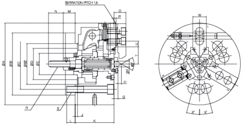 韩国瑞岩seoam三爪补偿型卡盘SM-COS