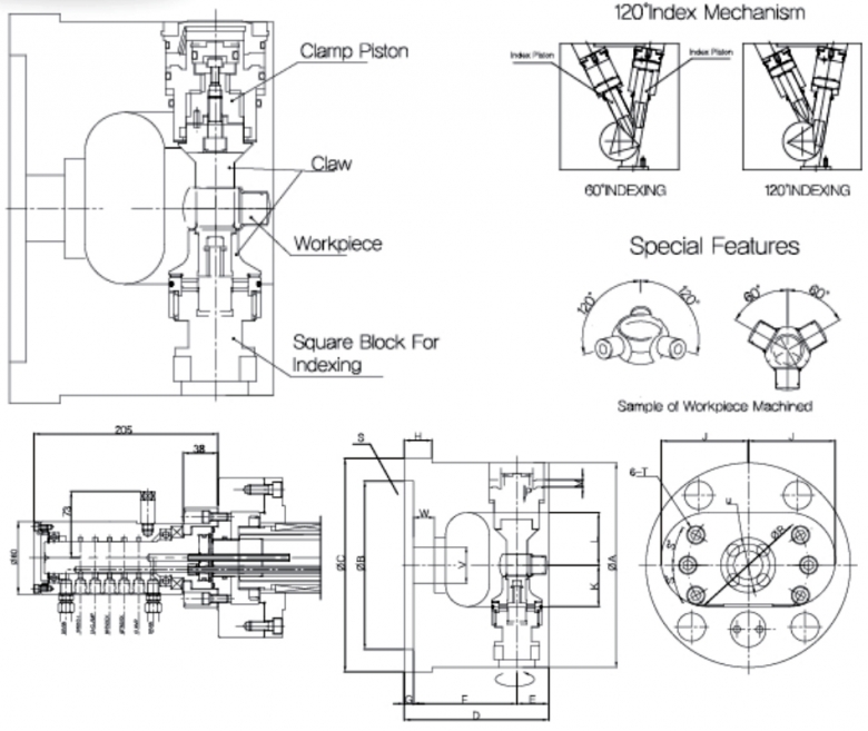 韩国瑞岩seoam自动分度三等分动力卡盘SM-HSRT 韩国瑞岩seoam自动分度三等分动力卡盘SM-HSRT