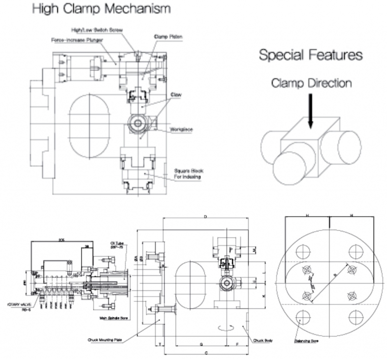 韩国瑞岩seoam自动分度强力型动力卡盘SM-HSRP