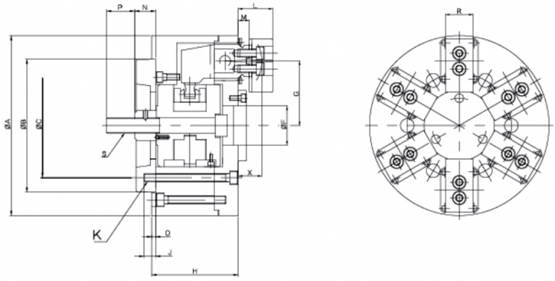 韩国瑞岩seoam六爪杠杆动力卡盘SM-TIL 韩国瑞岩seoam六爪杠杆动力卡盘SM-TIL