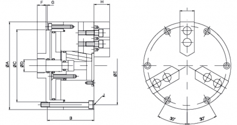 韩国瑞岩seoam三爪气动卡盘SM-AIR