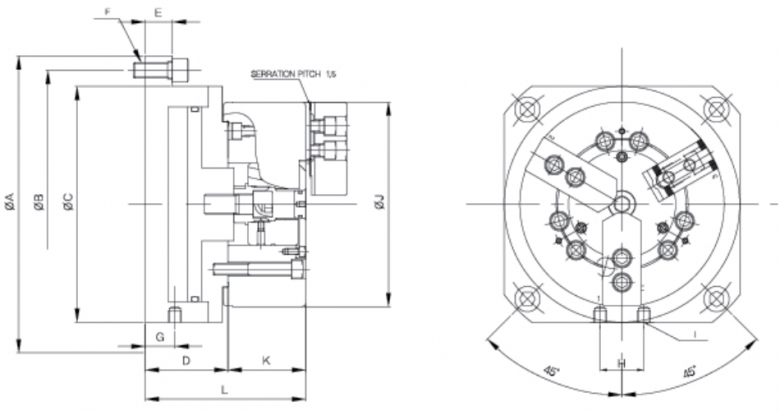 韩国瑞岩seoam加工中心用气动卡盘SM-FXA