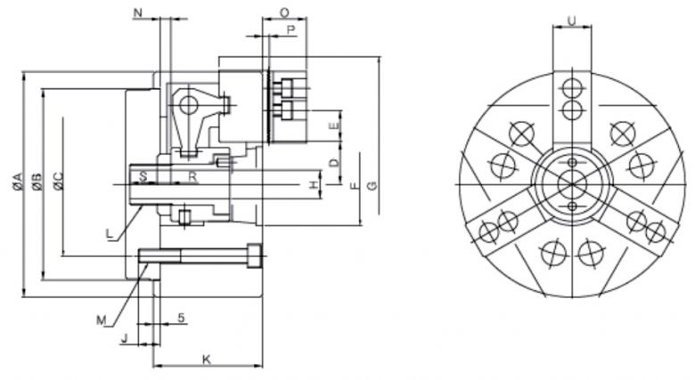 韩国瑞岩seoam三爪长行程杠杆卡盘SM-LVL